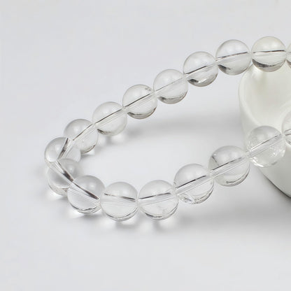 MJDCB 7A Natural White Clear Quartz Beads Gemstone for DIY Bracelet Making 15" (10mm)