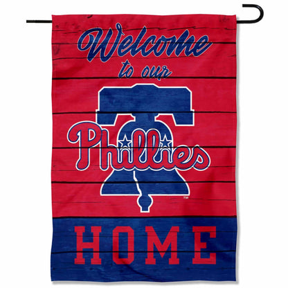 Philadelphia Phillies Welcome To Our Home Double Sided Garden Flag