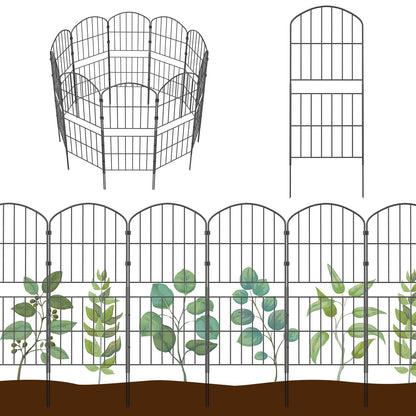 KIMAZO 32.5in (H) x 20ft (L) Tall Decorative Garden Fence - 14 Pack Garden Fencing, Rustproof Metal Wire Panel Border Animal Barrier for Dog, Flower Edging for Yard Landscape Patio Outdoor Decor