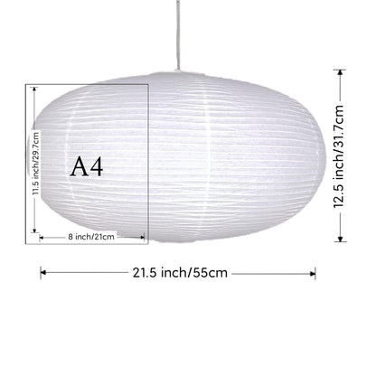 Henjjras large White Oblate Pendant Lamp Shade 55.5cm(21.85in) Chinses lantern Home Decor Paper Ceiling Lampshade