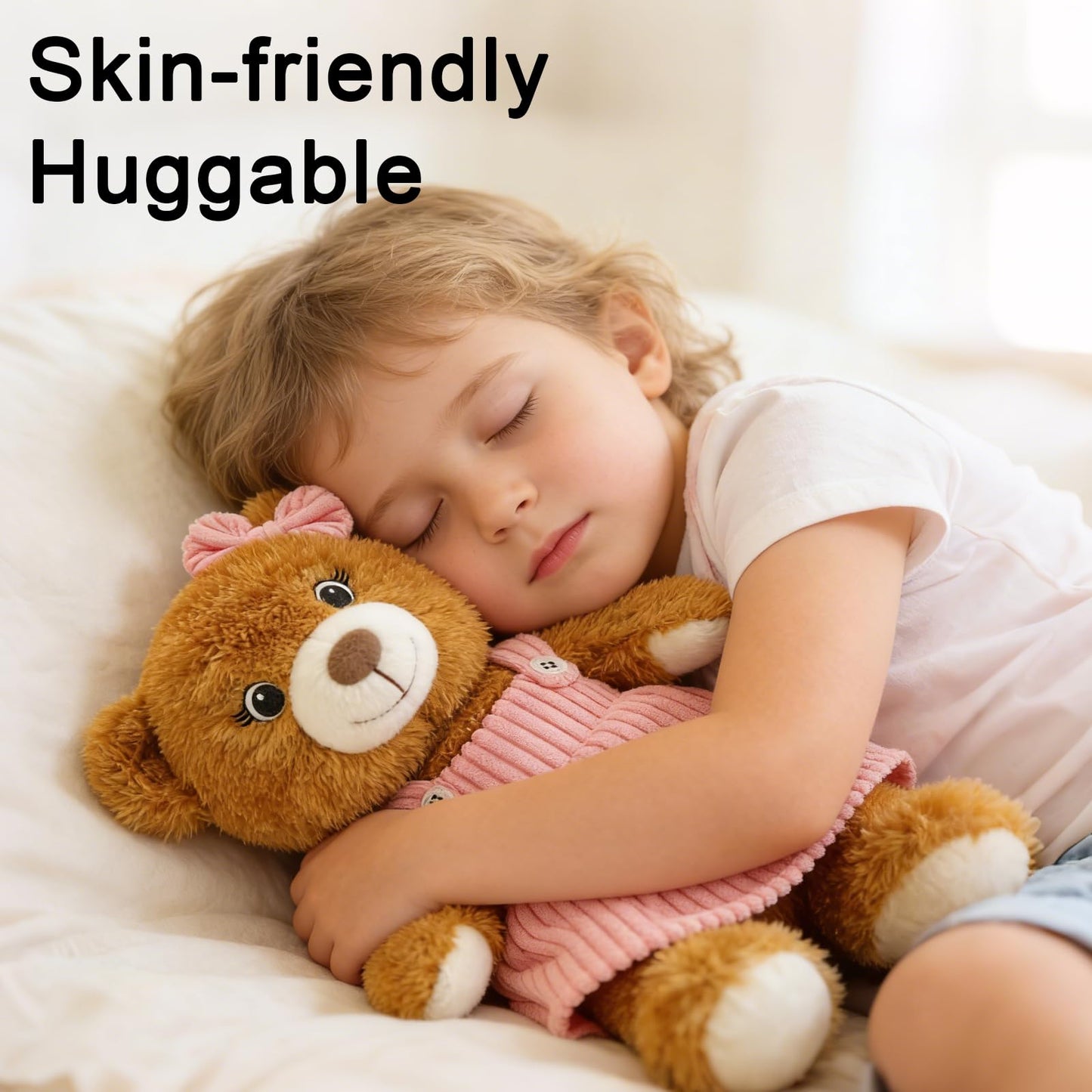 Cute Girl Stuffed Teddy Bear Plush Toy 11 Inch Soft Baby Teddy Stuffed Animal Little Bear Doll, Cuddly Bear Plush for Girls Boys, Kids, Babies, Adults & Baby Shower Birthday Easter Gift (Pink Dress)