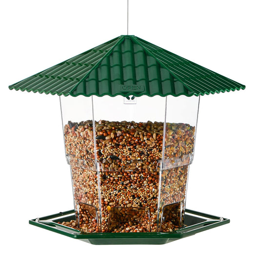 Jealoeur 2 Pack Bird Feeders for Outdoors Hanging Bird Feeder Wild Birds Seed, Green BB