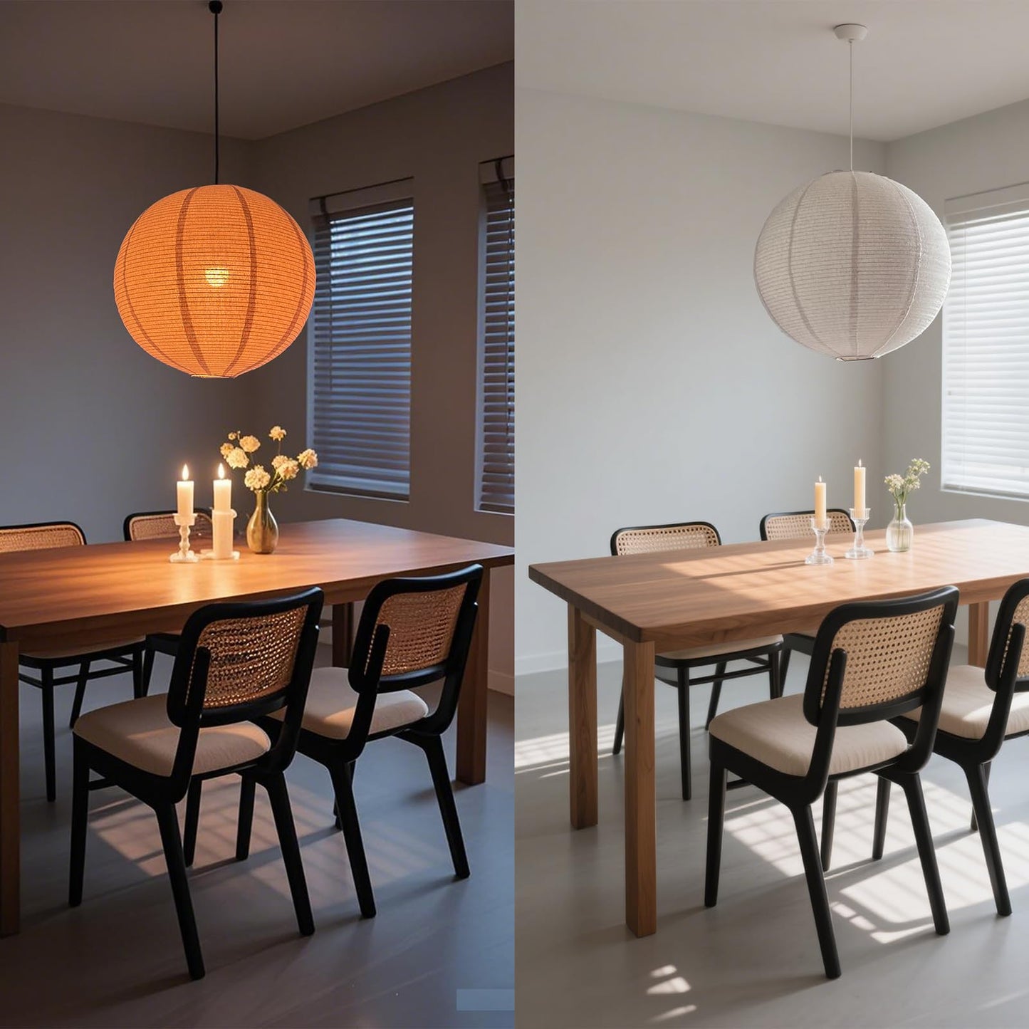 oetmilc Large Hanging Lamp shade 20INCH Round Linen Pendant Lamp shade Can replace paper lanterns Hanging Lantern Handmade Minimalist Decorations Suitable for Living room, Hallway Bedroom, and kitchen