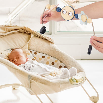 Adjustable Bouncer Toy Bar for BabyBjörn, Interactive Googly Eyes Toy for Bouncer Baby Car Seat Accessories, Easy to Install & Disassemble