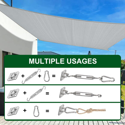 YOFIT 80 Pcs Shade Sail Hardware Kit 6 inch for Triangle Rectangle Sun Shade Sail Installation, 304 Grade Stainless for Garden Outdoors
