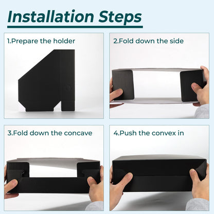 EXYGLO 12 Pack Black Magazine File Holder, Cardboard Magazine Rack with Label, Foldable Storage Organizer Box for Book, Documents, 9.9x3.3x12 Inches