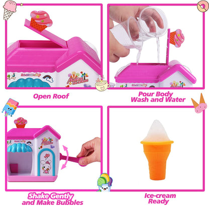 AugToy Bath Toys for Toddlers 3-5 Years, Ice Cream Foam Maker Bath Toys for Kids Ages 4-8, Bubble Pretend Cake Play Set Bathtub Water Toys Age 3 4 5 Year Old Girls Boys Holiday Birthday Gifts Idea
