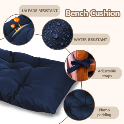 Yddsky 59 inch Waterproof Indoor/Outdoor Garden Bench Seat Cushions,Thicken Patio Bench Soft Rocking Chairs Pad Lounger Seat for Porch Wicker Loveseat Settee (59x19.6x3.9 inch,Navy