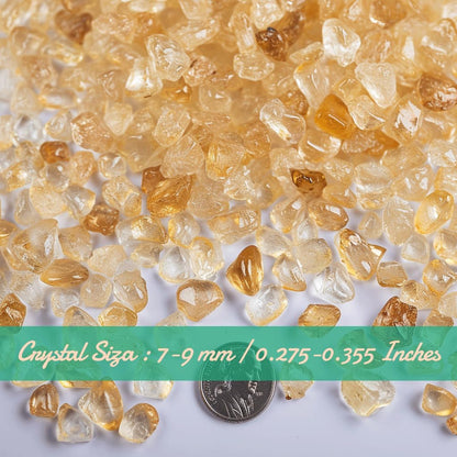 SigMntun Polished Brazilian Citrine Crystal Chips 200 Pcs - 0.3" 10 oz Tumbled Stone Chips Crushed Sea Glass Stones Healing Reiki Crystal Making Home Decoration