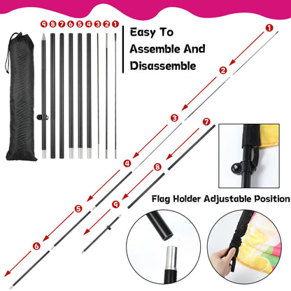 2 Sets Lemonade Feather Flag for Business Advertising 11 FT Summer Lemonade Swooper Flag Sign with Pole Ground Stake Portable Bag Windless Welcome Open Banner for Outside Garden Business Store (Pink)