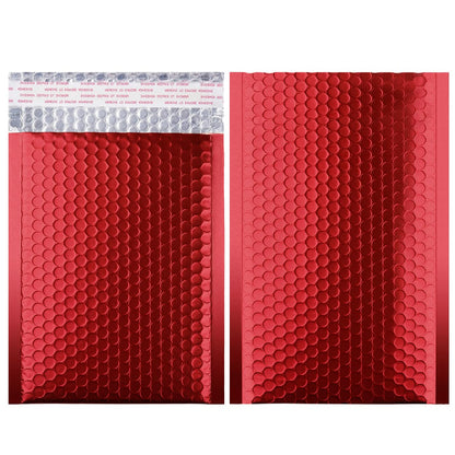 Metallic Matte Red Bubble Mailers - Durable 4x8 Inch Padded Envelopes with Secure Self-Seal Closure - Lightweight & Tear-Resistant Shipping Bags, Pack of 25