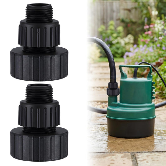Pangda 2 Set Submersible Water Pump Garden Hose Adapter Plastic Hose Fitting Connector 1-1/2" Female to 3/4" Male for Standard Garden and Any PVC Pipe Application