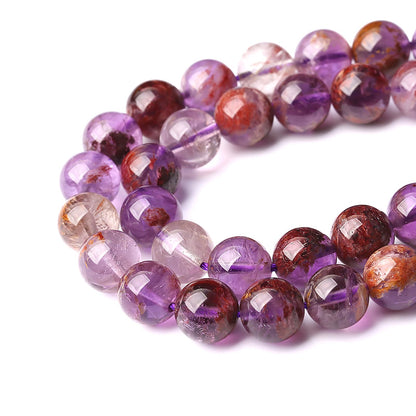 6MM 60PCS Natural Gemstone Purple Ghost Crystal Stone Beads for Jewelry Making DIY Bracelet