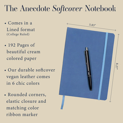 Softcover Ruled Journal with Thick 80 gsm Lined Cream Paper A5 size (8.3 inches x 5.4 inches) - Daily Writing Notebook for Travel, School and Office Use - Diary for Women and Men - French Blue