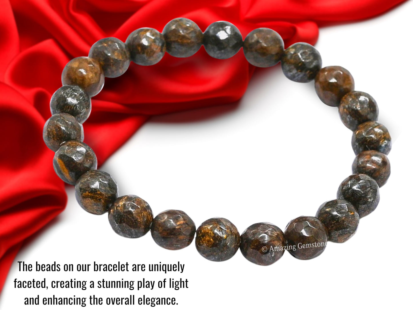 Amazing Gemstone Bronzite Bracelet for Women - Chakra Mens Bracelet Protection Crystals and Healing Stones - Blessing Bracelet Spiritual Meditation Gift Christmas Stocking Stuffers