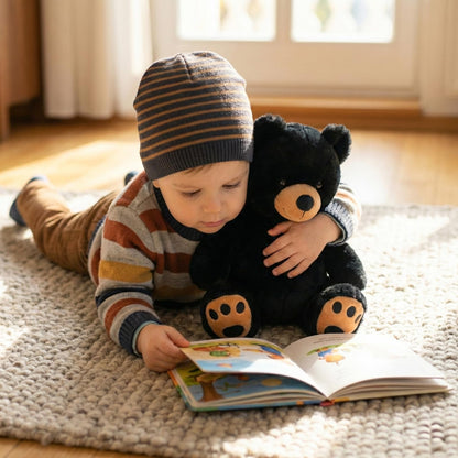 WEIGEDU Black Teddy Bear Stuffed Animals Plush Toys, Stuffed Black Bear, Teddy Bear Plush Toys for Boy Girl Kids Birthday