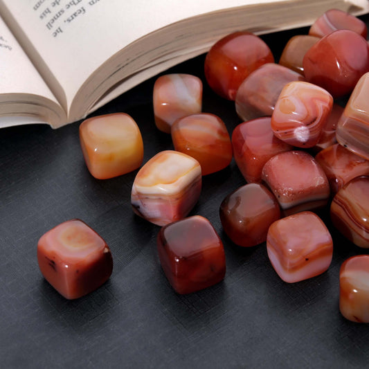 Carnelian Bulk Healing Stones - Tumbled Stones and Crystals Bulk - Bundle of Crystals - Polished Rocks - Crystals for Witchcraft - Stones for Jewelry Making - Crystal Kit