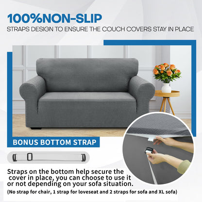 XINEAGE 2026 New Stretch Armchair Covers 1 Piece Chair Slipcovers Chair Protector for Living Room Thick Soft Chair Cover with Elastic Bottom Couch Cover for Pets Kids (31"-46", Light Gray)