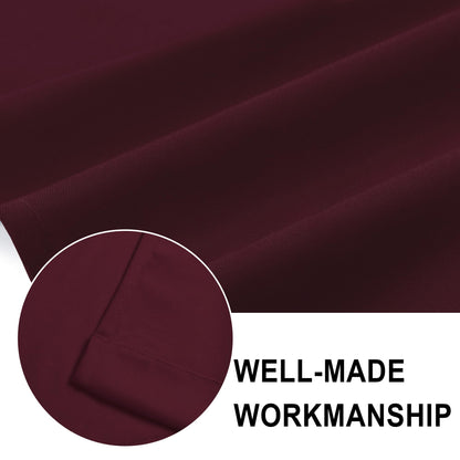 DWCN Valance Curtains for Living Room, Kitchen Valance Solid Short Topper, Rod Pocket Basement Window Curtains, 1 Panel, 42 X 12 Inch, Burgundy
