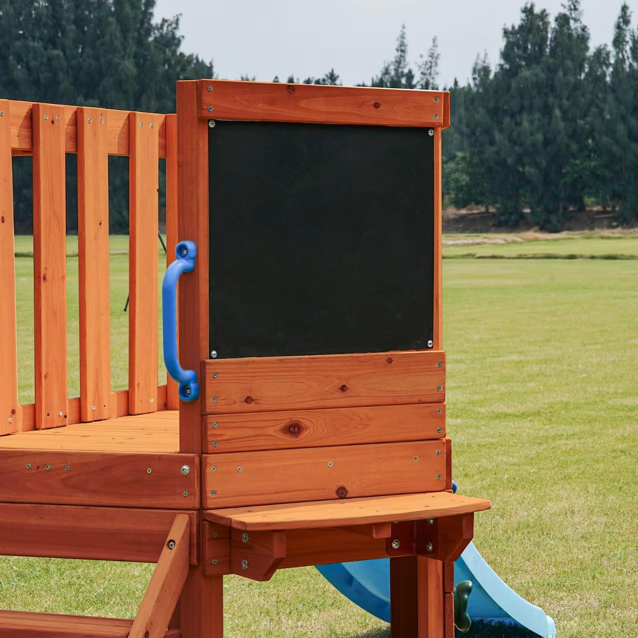 Dolphin Playground 5-in-1 Toddler Swing Sets with Slide for Backyard, Toddler Outdoor Playset with Baby Swing, Table, Blackboard, Kid Slide, Rock Climbing Wall, Ages 18 mo to 4 yrs