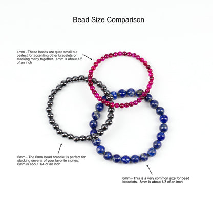 Cherry Tree Collection - Small, Medium, Large Sizes - Gemstone Beaded Bracelets For Women and Men - 4mm Round Beads (Triple Protection - Small)