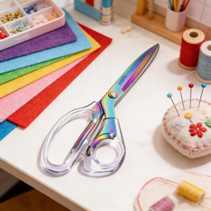 9"Office Scissors for Desk,Craft Scissors,Sharp Titanium Coated Stainless Steel Blades, for Art School Supplies and Daily Family Use/Colour