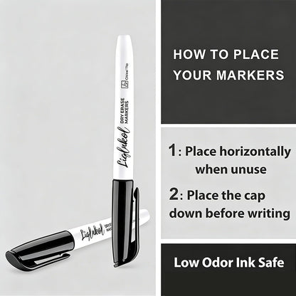 LiqInkol Dry Erase Markers Bulk, 144 Pack Black Whiteboard Markers, Chisel Point Low Odor Dry Erase Markers for School Office Home