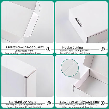 Small White Box 7 x 3.5 x 2 Inch 50 Pack Recyclable Corrugated Gift Mailers Storage Business Packaging Shipping Boxes