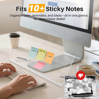 Monitor Memo Board Holder 14"x5", Office Organization Memo Holders for Computer Sticky Note Holder, Space-Saving Under Monitor, Movable & Reusable, Screen Saver for Office & Home Desktop Decor