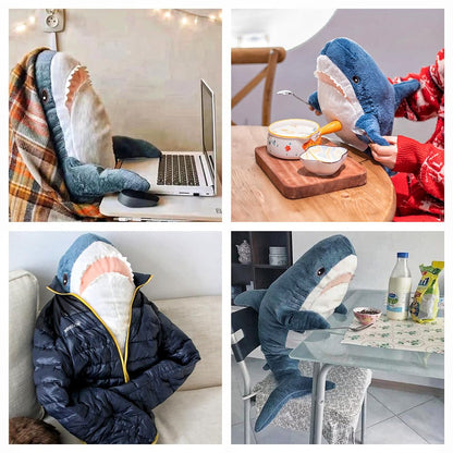 XIYUAN 39.3-Inch SharkPlush Toy Giant SharkStuffed Animal Soft SharkPillow Cushion Shark Plush Pillow Chubby Stuffed Shark Toy Bedtime Gift Throw Pillow for Home Room Décor Kids