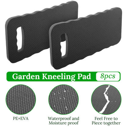 xozeooeu 8 Pack Garden Kneeling Pad, Black Thick Foam Knee Pads for Gardening, Waterproof Kneeler Mat for Yoga, Cleaning, Prayer and Exercise, 15.75x6.9x0.63 Inch