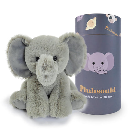 Pluhsould Microwavable & Weighted Stuffed Animals,Elephant Stuffed Animal 8.5 Inch, 1.1 Lbs,Cute Soft Plush Toys for Boys, Girls, Babies & Toddlers（Lightly Scented with Chamomile