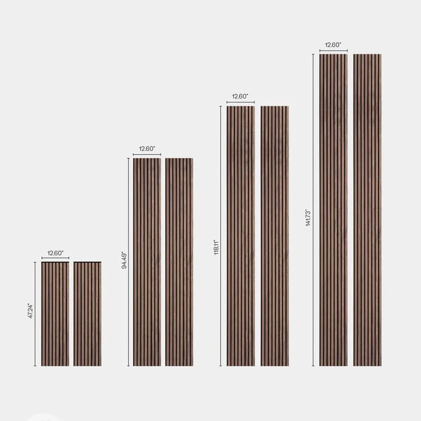 WVH Luxury American Walnut Acoustic Slat Wood Wall Panels, Measures 94.49" x 25.20", Premium Oiled Finish, Interior Decor for Walls & Ceilings, Noise Cancelling & Sound Absorbing for Home, 2pcs