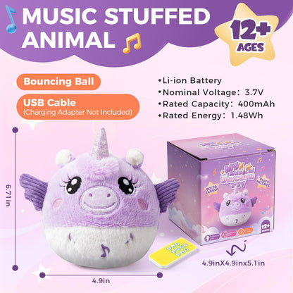 Music Crawling Toy for Baby 6-12 Months, Unicorn Tummy Time Toys & Floor Play Infant Stuffed Animal Toy with Volume Adjustable/Rechargeable/Record, Baby Remote Control Sensory Toy Girl Gift Set