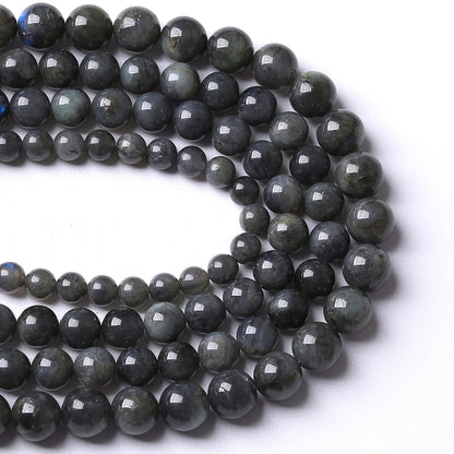 8MM 46PCS Natural Stone Black Labradorite Beads Crystal Loose Beads for Jewelry Making DIY Bracelet