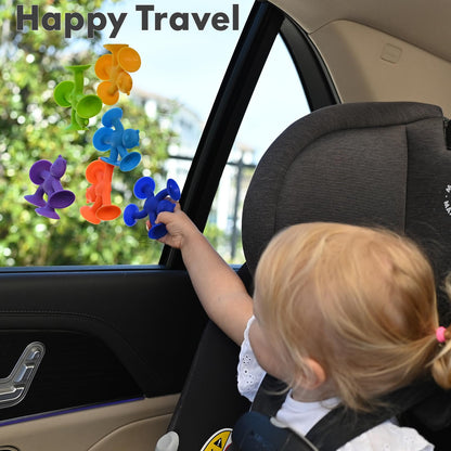 Guibola 6 PCS Suction Cup Toys, No Hole Baby Bath Toys Suction Toy - Connect, Build, Create - Toddler Bath Toys for Kids Ages 1-3, Silicone Sensory Fidget Toys for Baby Tray Window Travel