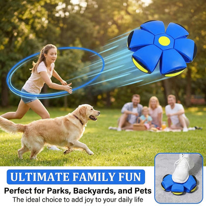 Magic Ball,Magic Meta Ball,Magic Bouncing Balls with 6 Light, Dual Form Freely Switchable,Pet Flying Saucer, Foldable,Suitable for Indoor & Outdoor Use (Red)