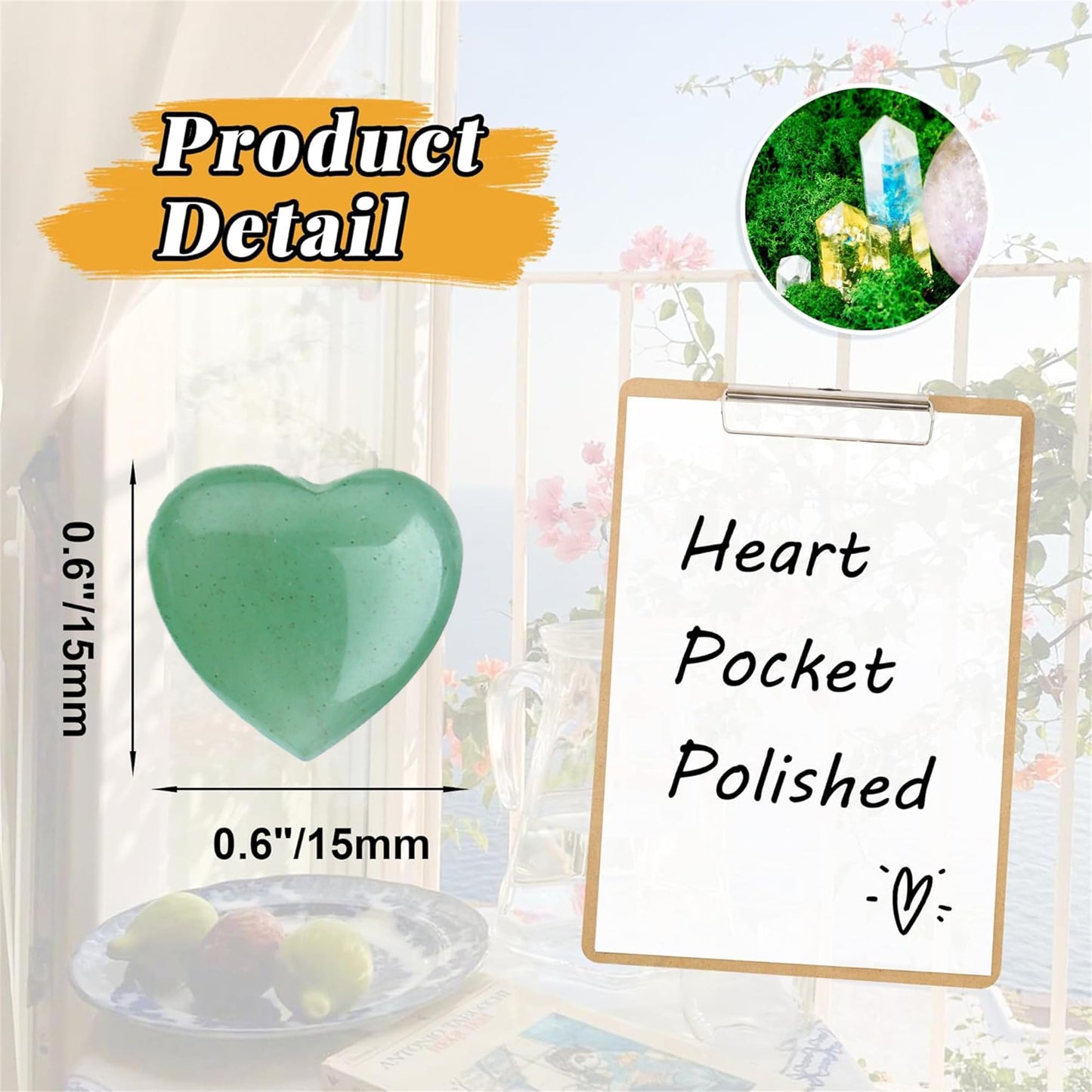 YATOJUZI 20PCS Green Aventurine Heart Stone Natural Healing Crystals Love Crystal Heart Bulk Wholesale Polished Stones Cute Pocket Gemstones Reiki Energy Gifts for Women