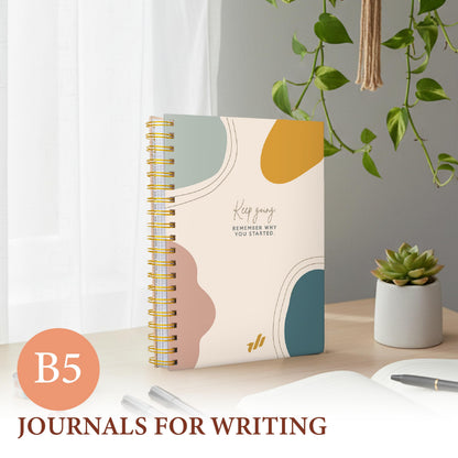 Only Zest Hard Cover 300-Page Lined Notebook with Affirmations – Multiple Designs – B5 – 10.25 x 7.25 Inch Spiral Bound Motivational Large Journal for Women – Daily Diary, Bible Notebook, Journaling