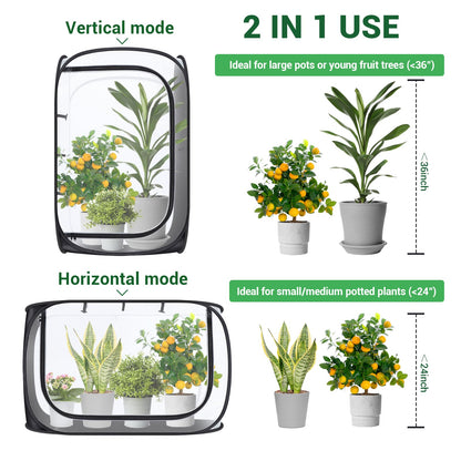Ohuhu 36'' Garden Mesh Plant Cover, 2 Pack Pop Up Plant Protector Strawberry Cover Garden Net Cage Wind Protection for Plants Outdoor with Storage Bag 24 x 24 x 36 Inches