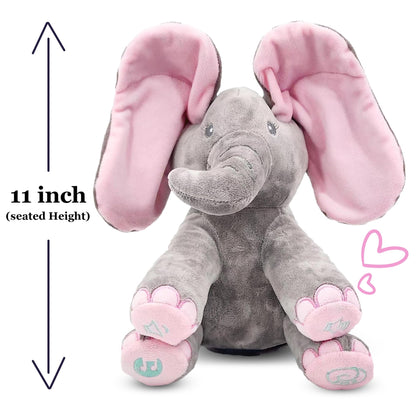 Dimple Kaia Peek A Boo Elephant Toy, Interactive Singing Stuffed Animal Plush with Moving Ears, Musical Stuffed Animal for Babies and Toddlers, Adorable Elephant Baby Toy
