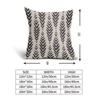 Sweetshow Boho Pillow Covers 18x18 Set of 2 Bohemian Ethnic Black Geometric Herringbone Print Decorative Throw Pillows Outdoor Pillowcase Square Linen Farmhouse Cushion Case Decor for Couch Sofa Bed