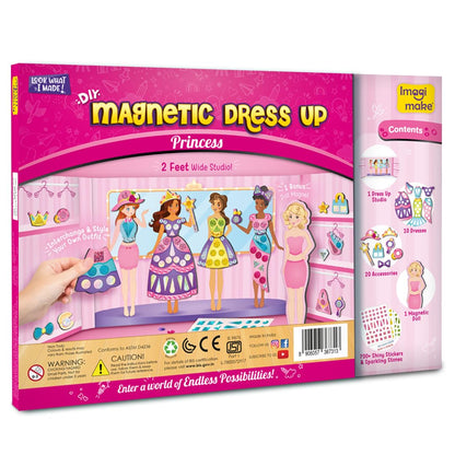 Imagimake DIY Magnetic Dress-Up Princess |Pretend Play Magnetic Toys for Kids | 30 Magnetic Dresses & Accessories | Interchange & Create Unlimited Outfits | Birthday Gift for 3,4,5,6,7,8 Year Old Girl