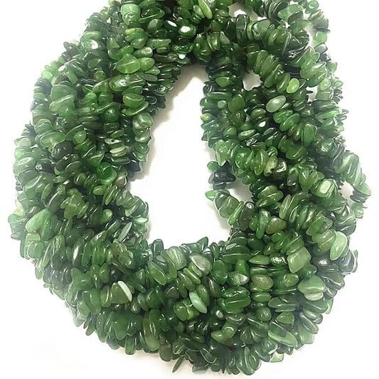 PLTbeads 7-8mm Natural Green Canada Jade Gemstone Chips Beads Healing Crystals Waist Bracelets Necklace Kit Irregular Stone DIY Crafts Design Jewelry Making