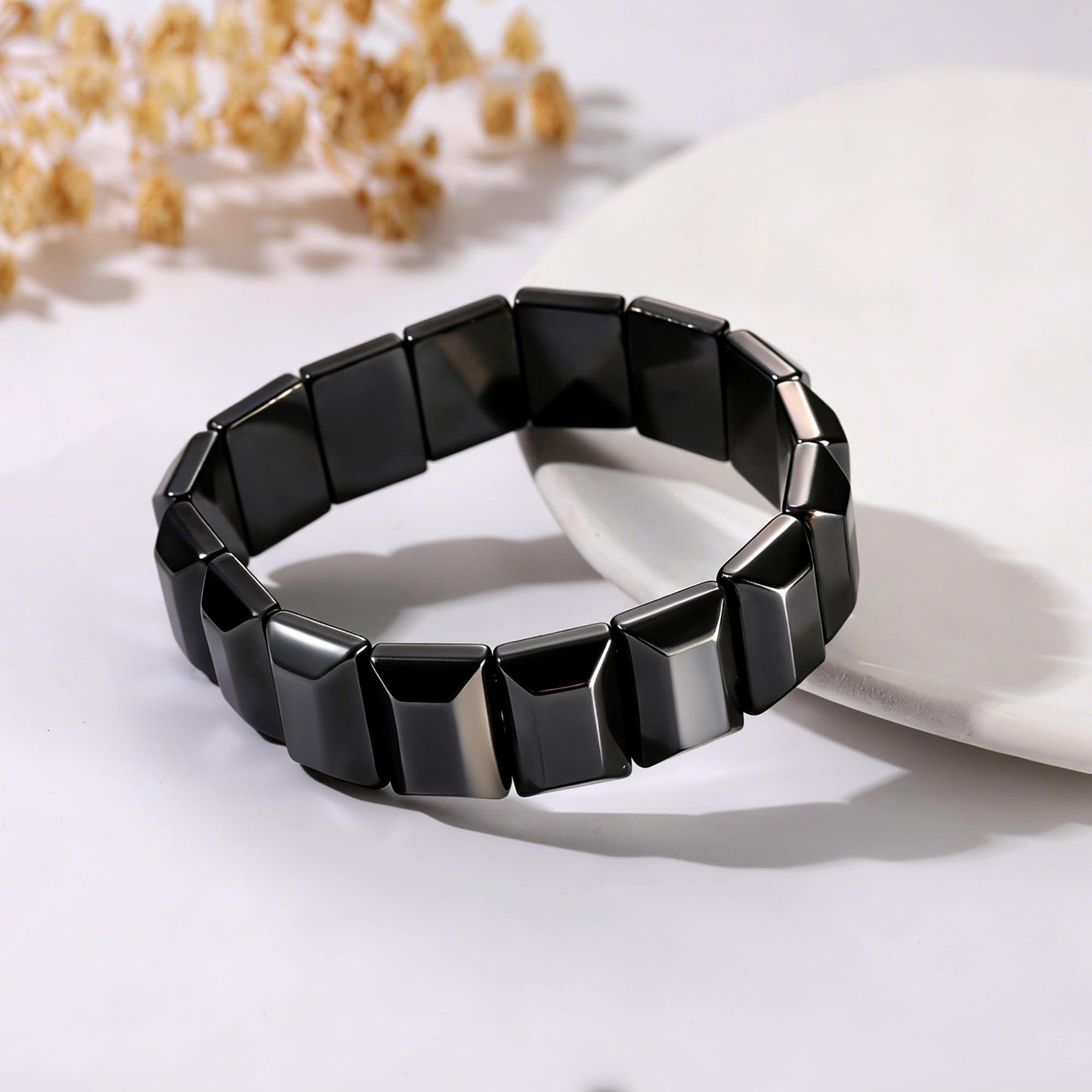 First Fathers Day Bracelet Gifts for New Dad Geometric Hematite Bracelet for Men New Dad Gifts Birthday Jewelry Hematite Grounding Bracelets Reignite Masculine Energy Birthday Motivational Gift