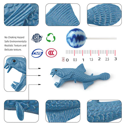 GUFOPONAS Mini Incredible Prehistoric Sea Creatures Toys for Kids Deep Ocean Animals Figures Marine Animal Toys 2-4 Inch Cake Topper Educational School Project for Kids Toddlers