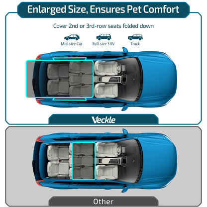 Veckle SUV Cargo Liner for Dogs with Side Flaps, Large (54" x 93") Water Resistant Trunk Cover, Non-Slip Pet Area Protector with Bumper Flap, Universal Fit for SUVs Sedans Vans, Black
