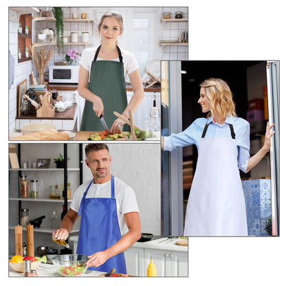 2 Pack Waterproof Rubber Vinyl Apron 40 Inch Chef Aprons for Men Heavy Duty Chemical Work Apron Extra Long Grilling Aprons with Adjustable Bib Apron for Dishwashing Lab Butcher Cooking Kitchen Blue