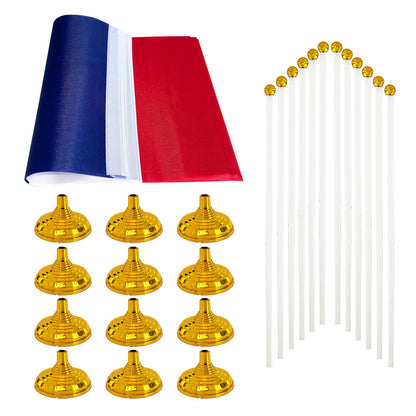 WXTWK 12 Pack France Flag French Desk Flag Small Mini French Table Flags With Stand Base,Home Office Festival Events Celebration Decorations