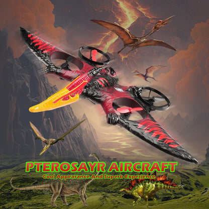 Dinosaur Remote Control Drone, 2.4G EPP Foam RC Pterodactyl Hobby RC Airplanes with 6-Axis Gyro, One Key Takeoff Landing, Stunt Roll & 360 Flip, Fighter Jet Toy Christmas Birthday Gift for Boys Girls